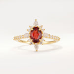 ML07058 Garnet Ring - Yellow-Gold