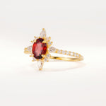 ML07058 Garnet Ring - White-Gold