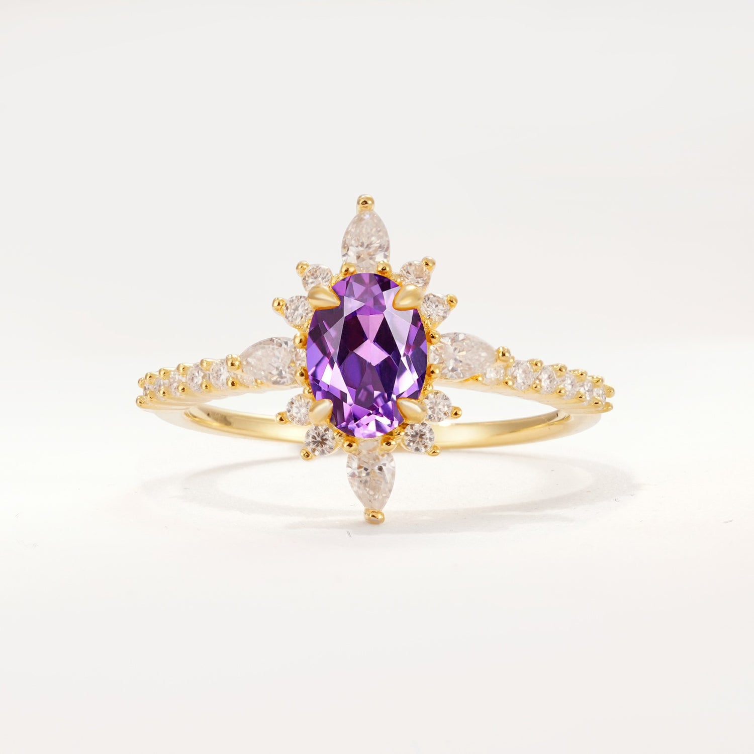 ML07058 Amethyst Ring - Yellow-Gold