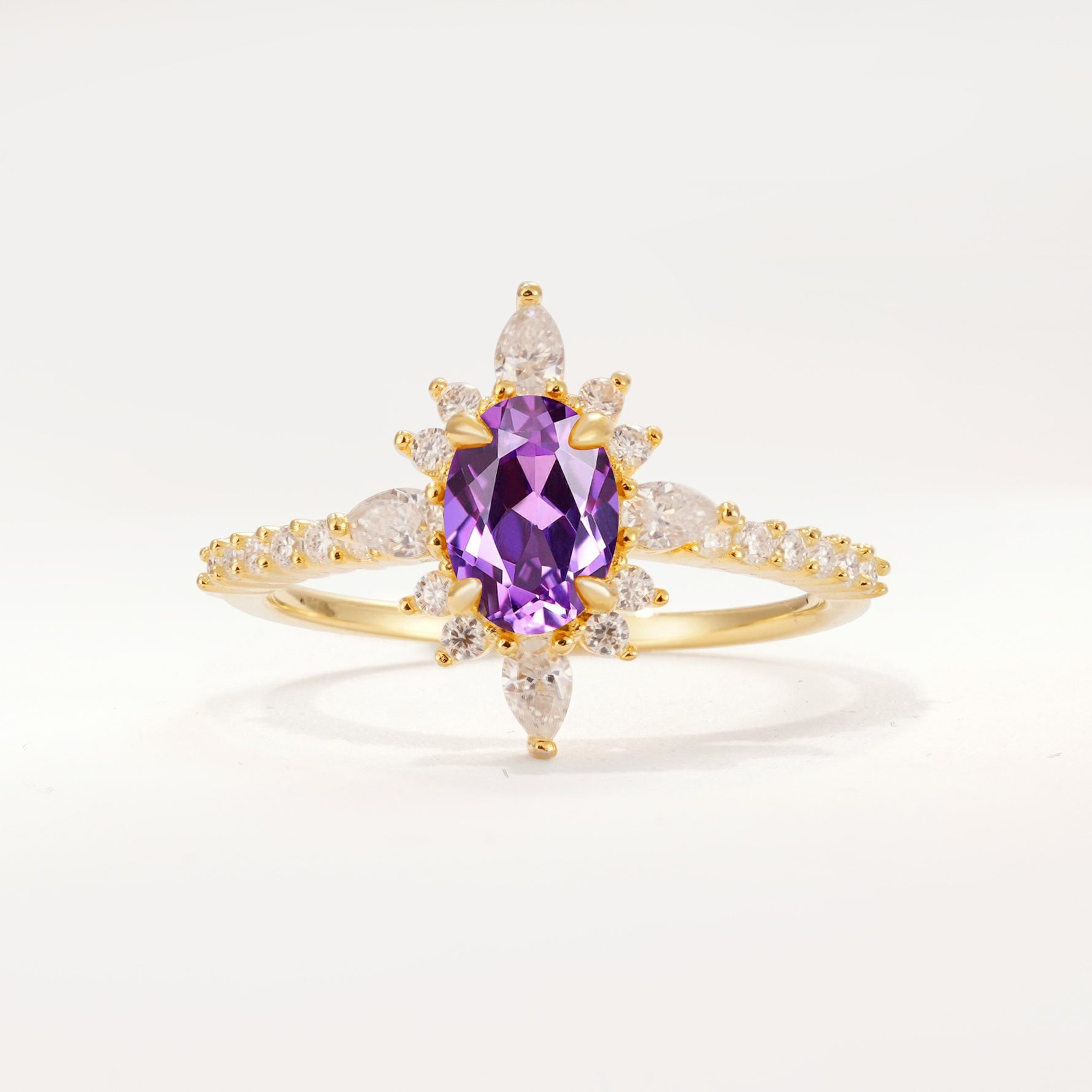 ML07058 Amethyst Ring - Yellow-Gold