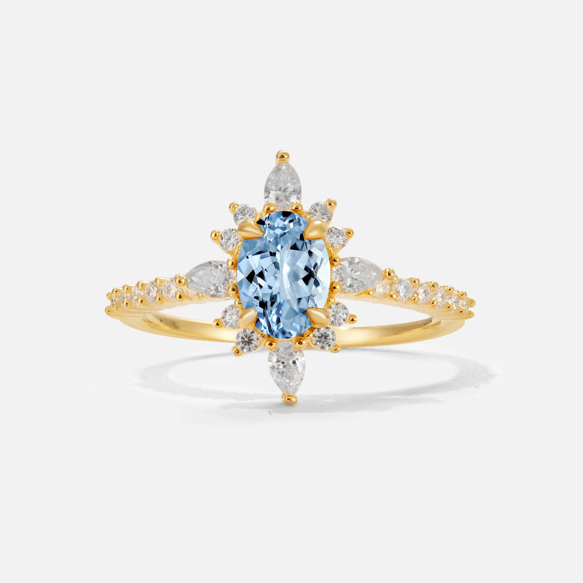 ML07058 Aquamarine Ring - Yellow-Gold