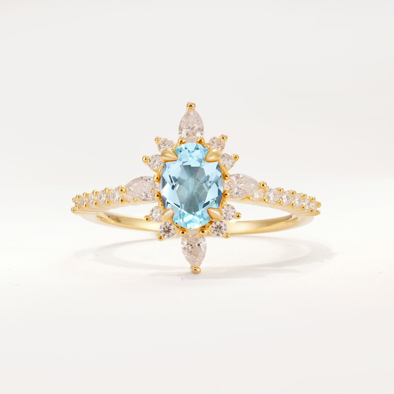 ML07058 Aquamarine Ring - Yellow-Gold