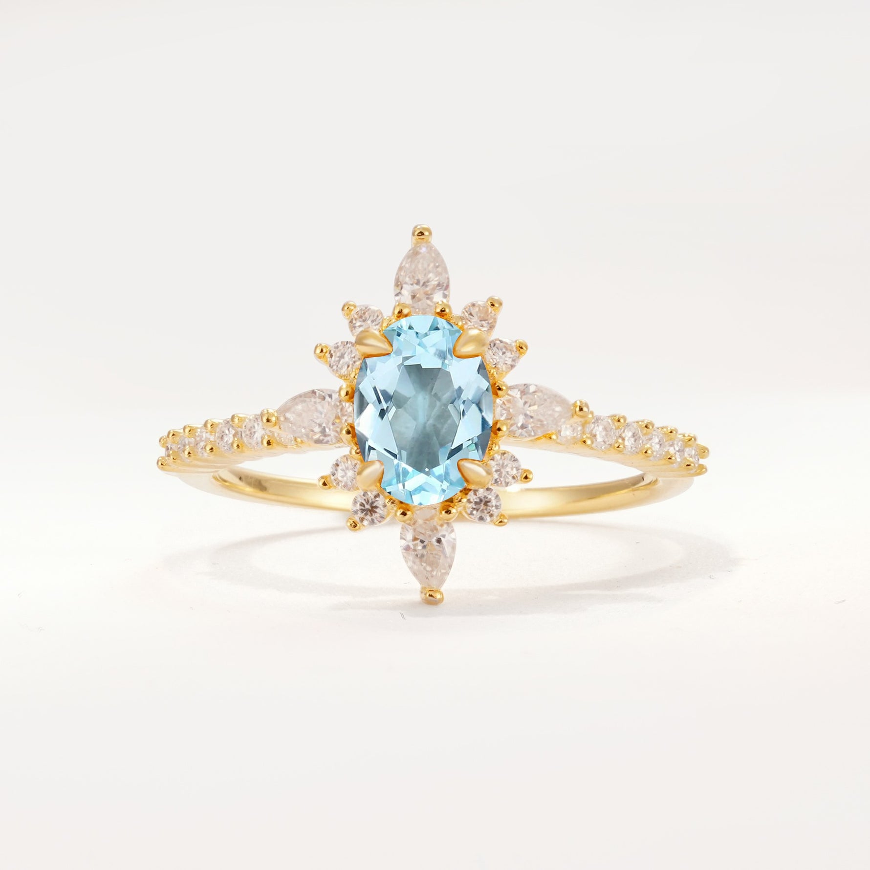 ML07058 Aquamarine Ring - Yellow-Gold