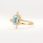 ML07058 Aquamarine Ring - White-Gold