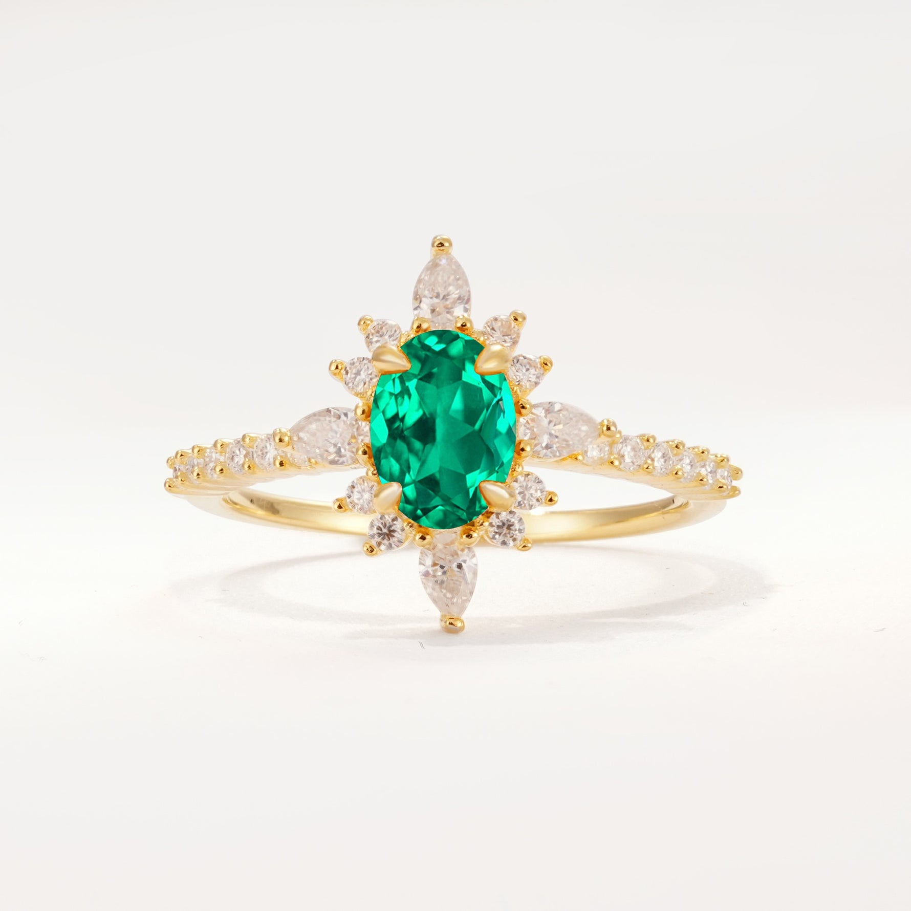 ML07058 Emerald Ring - Yellow-Gold