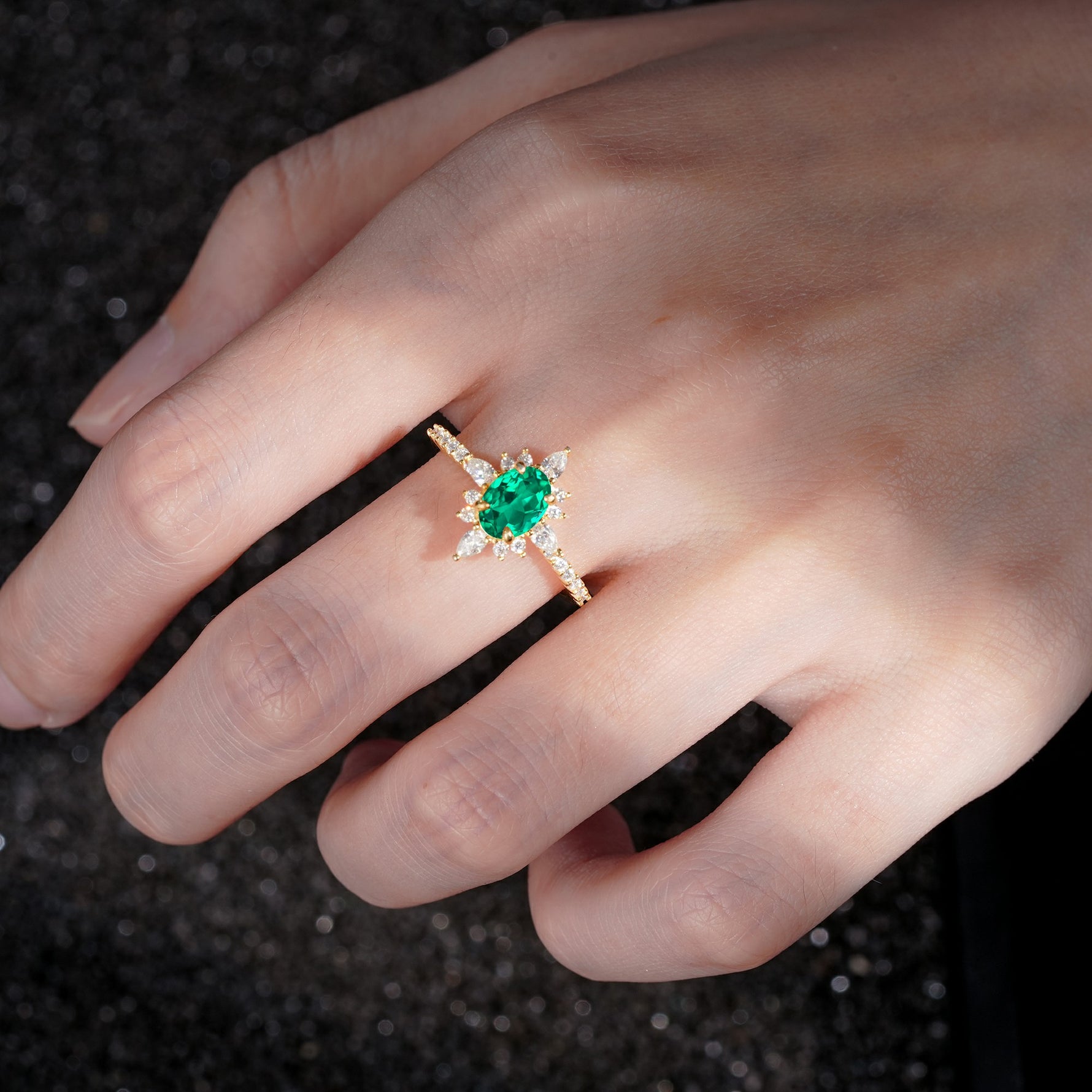 ML07058 Emerald Ring - Rose-Gold