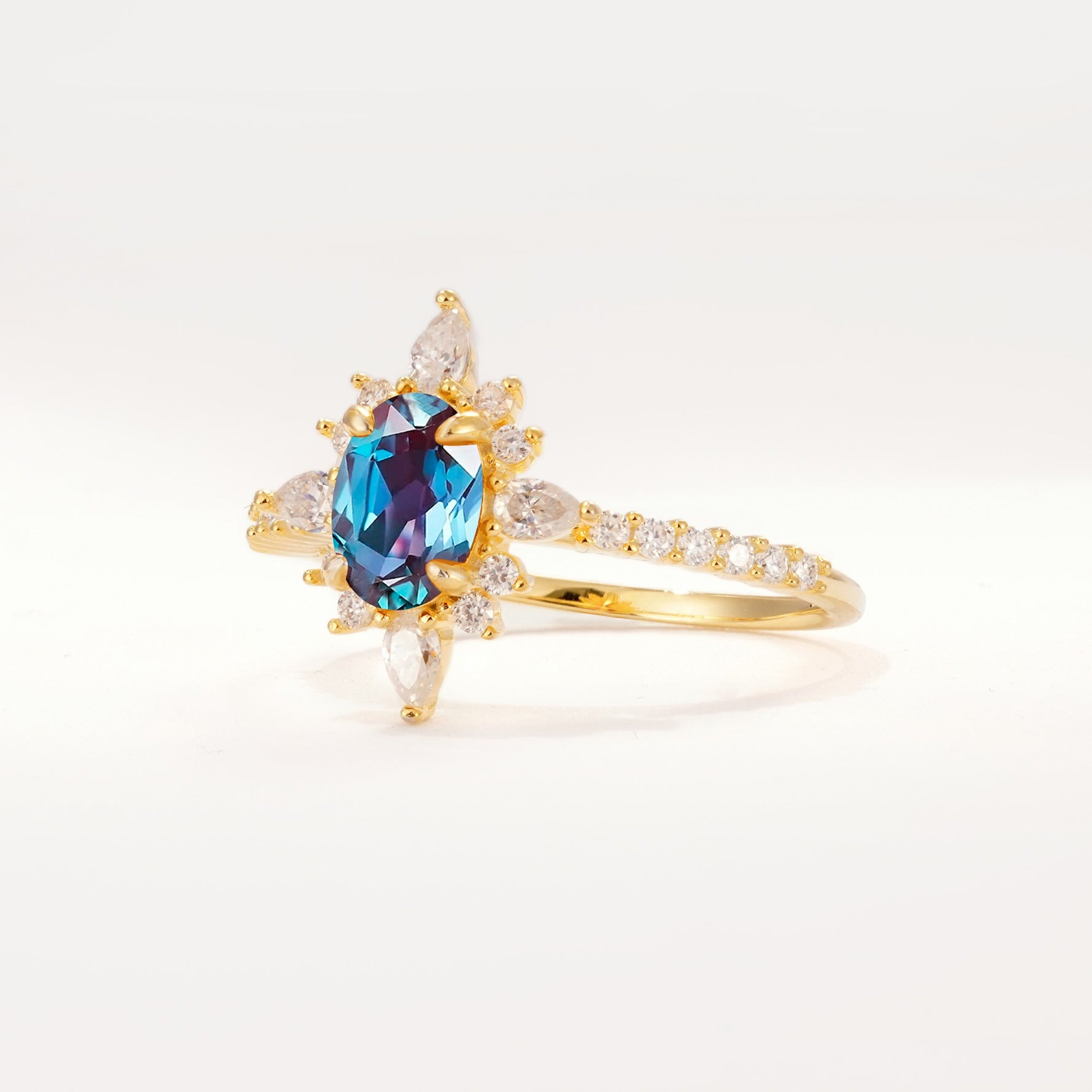 ML07058 Alexandrite Ring - White-Gold