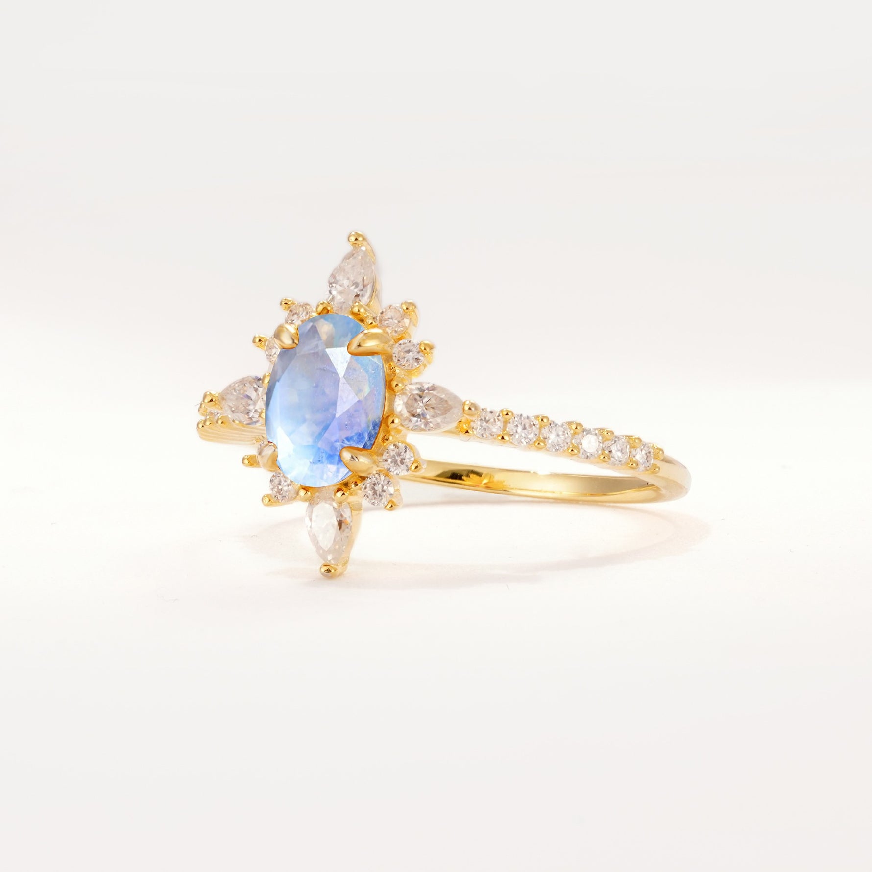 ML07058 Moonstone Ring - White-Gold