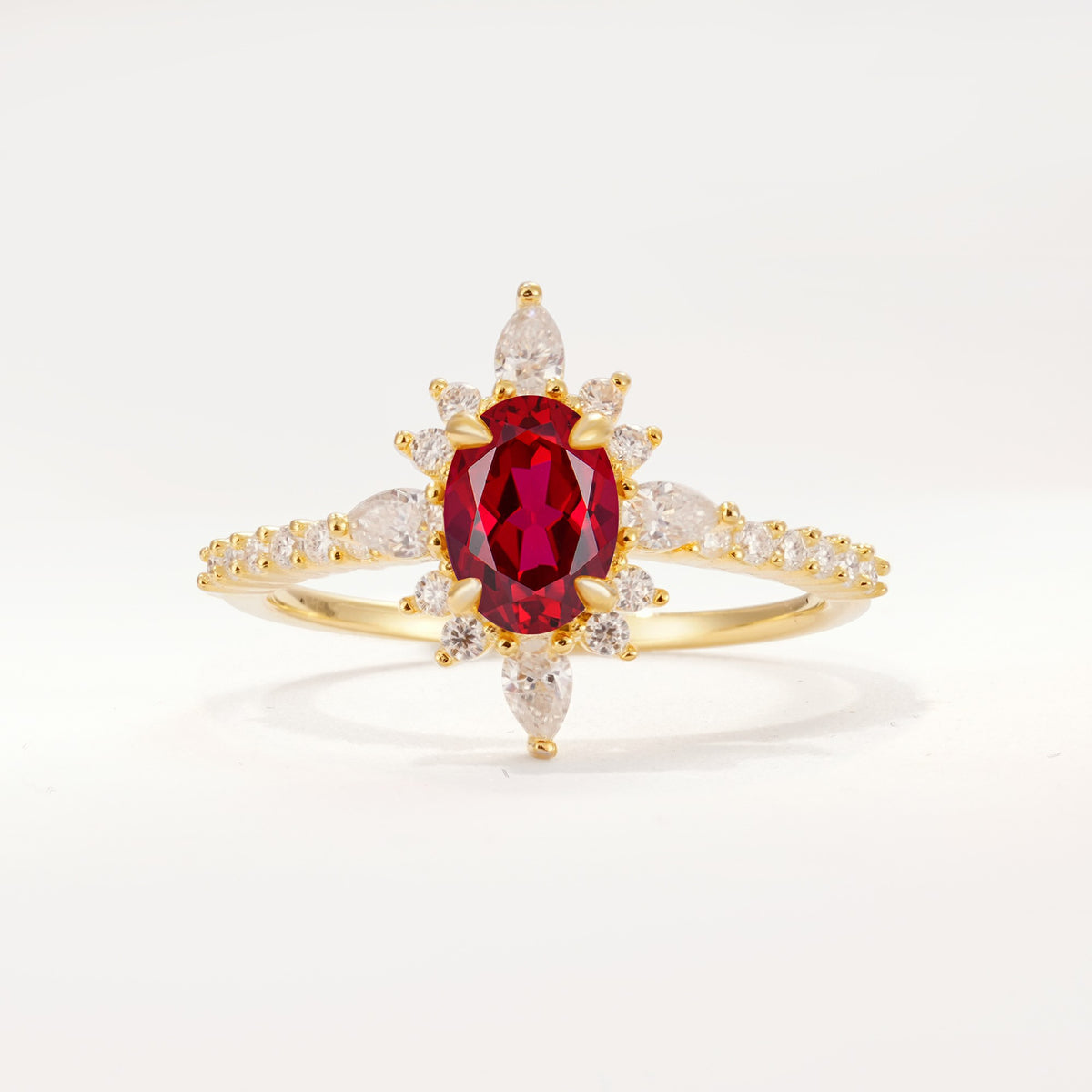 ML07058 Ruby Ring - Yellow-Gold