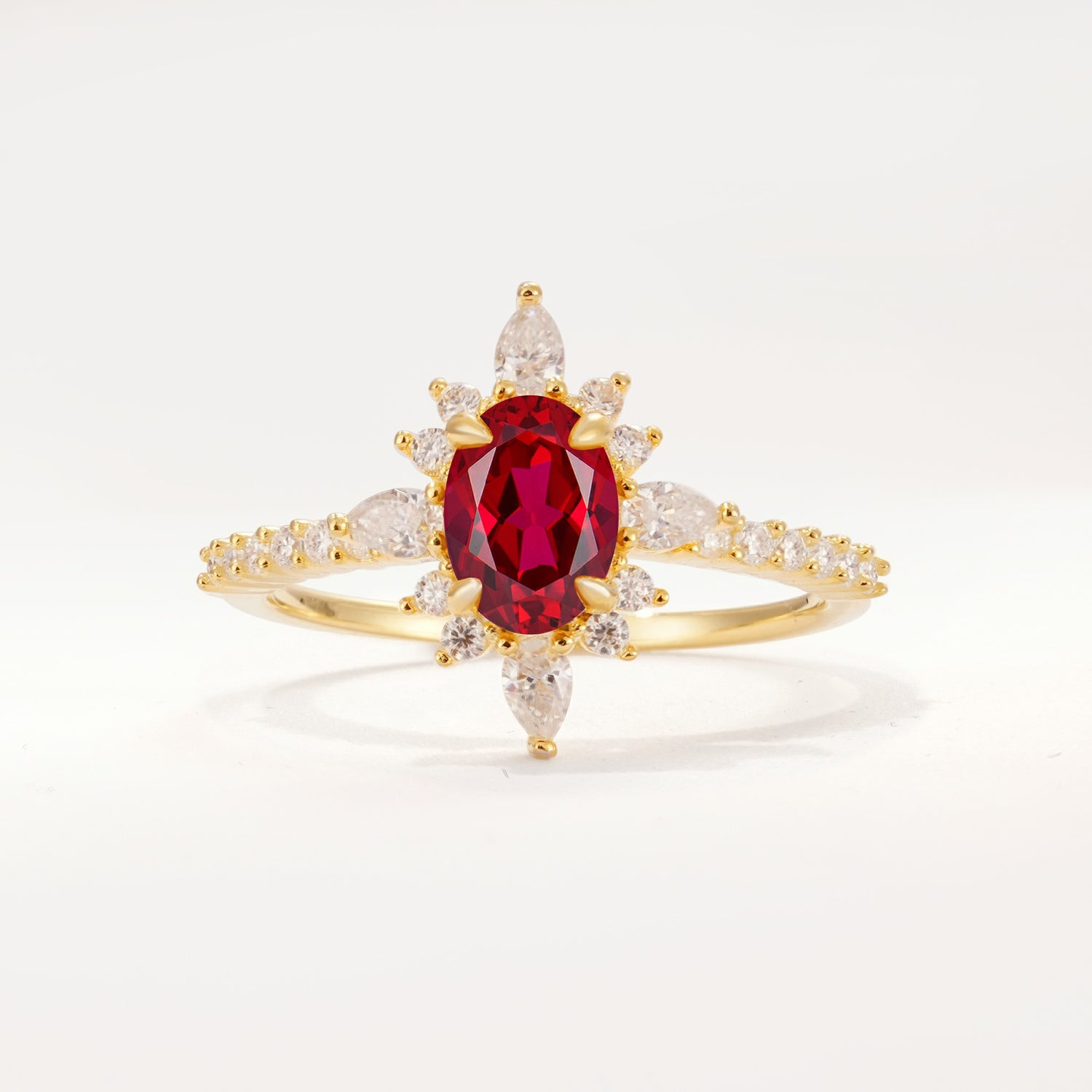 ML07058 Ruby Ring - Yellow-Gold