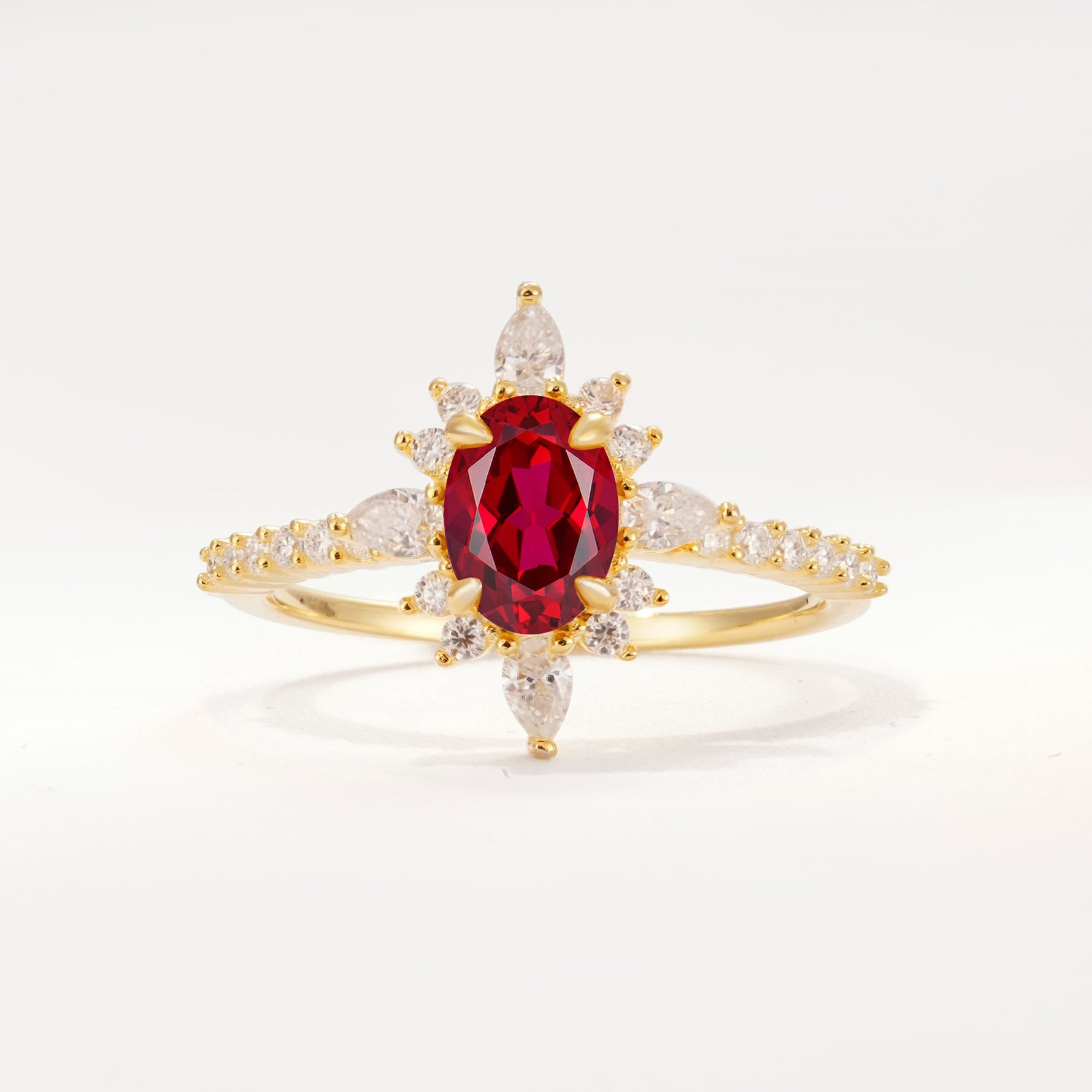 ML07058 Ruby Ring - Yellow-Gold