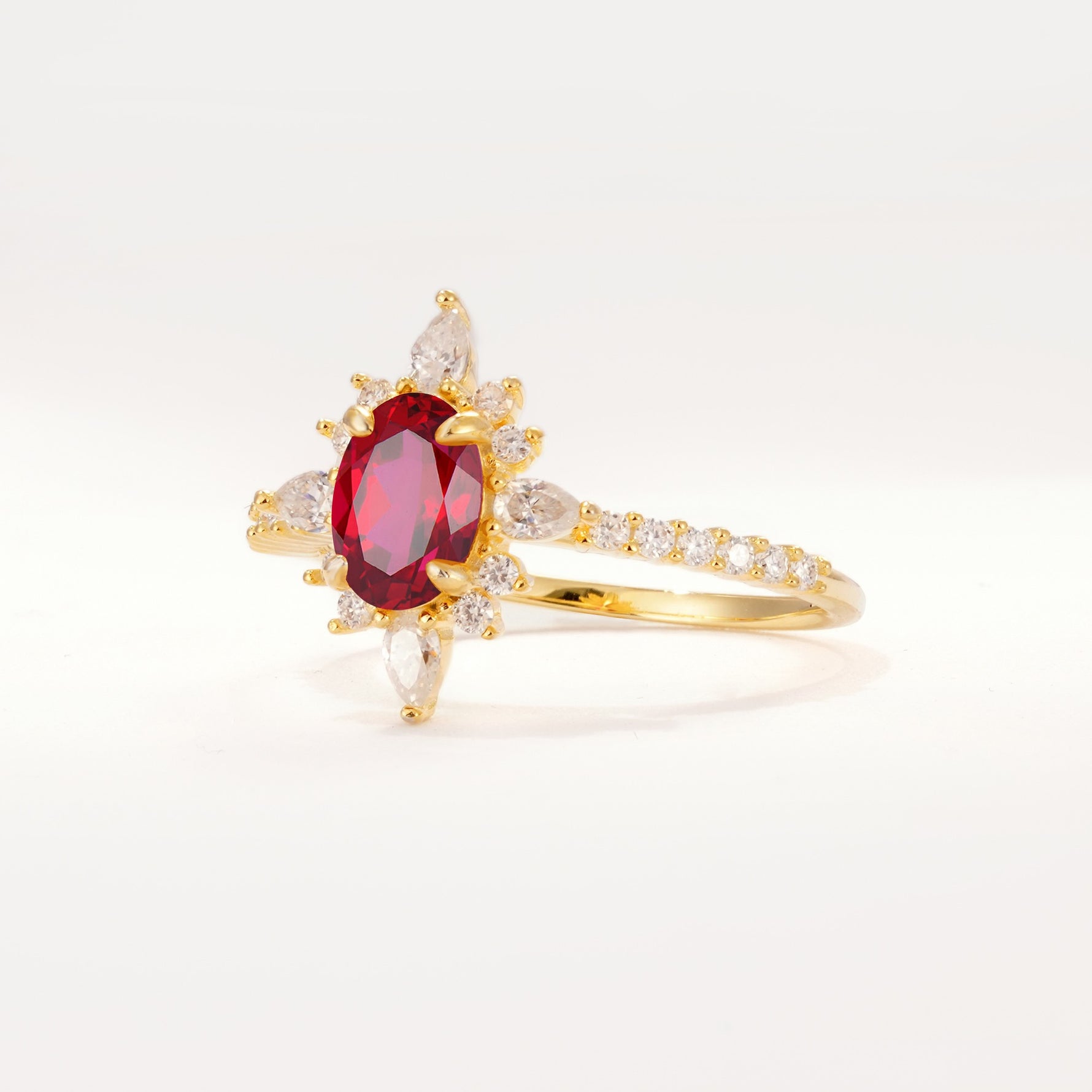 ML07058 Ruby Ring - White-Gold