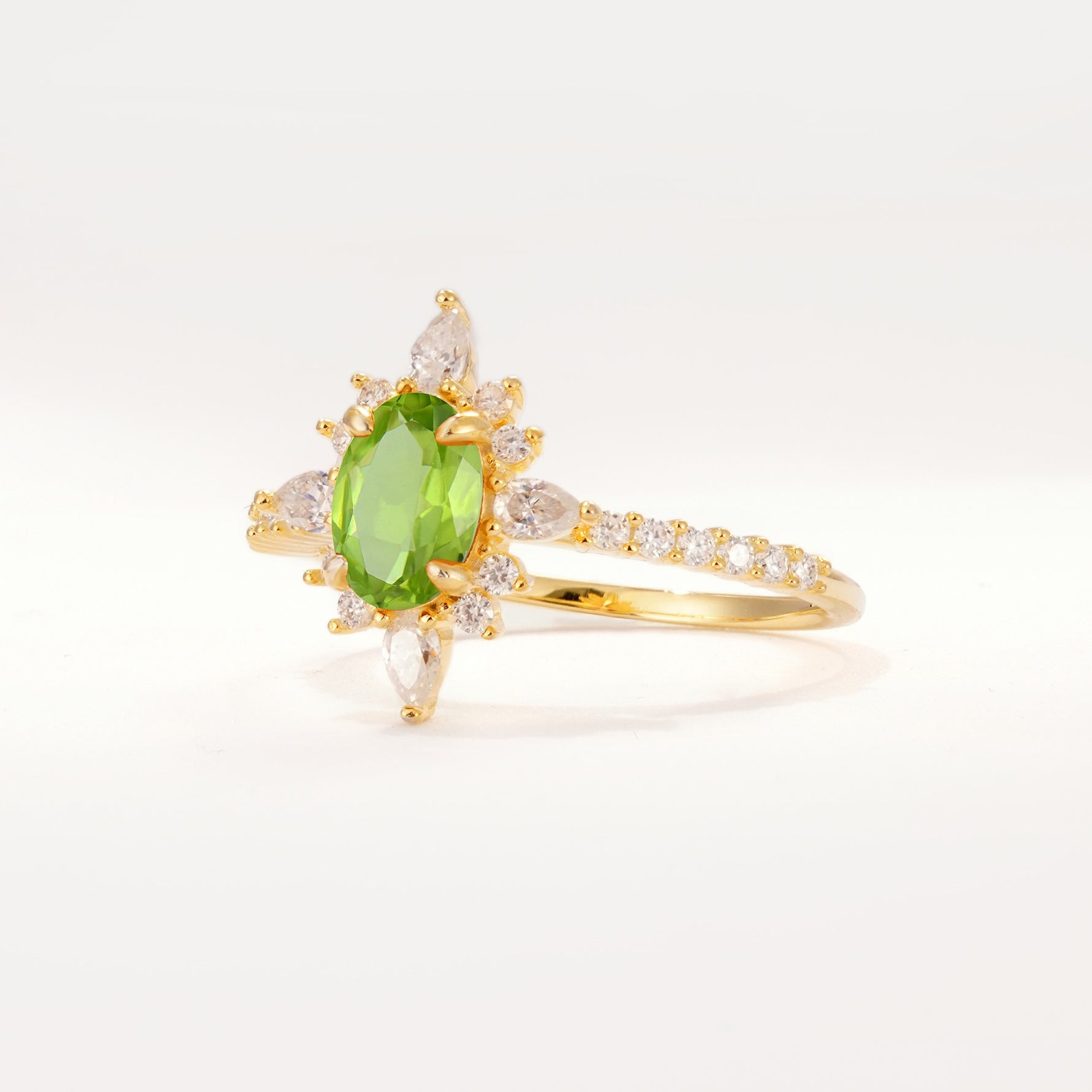ML07058 Peridot Ring - White-Gold