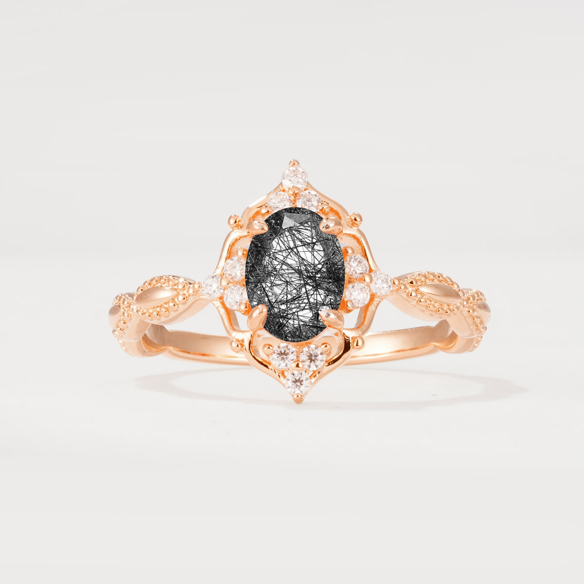 ML07059 Black Rutilated Quartz Ring - Additional view