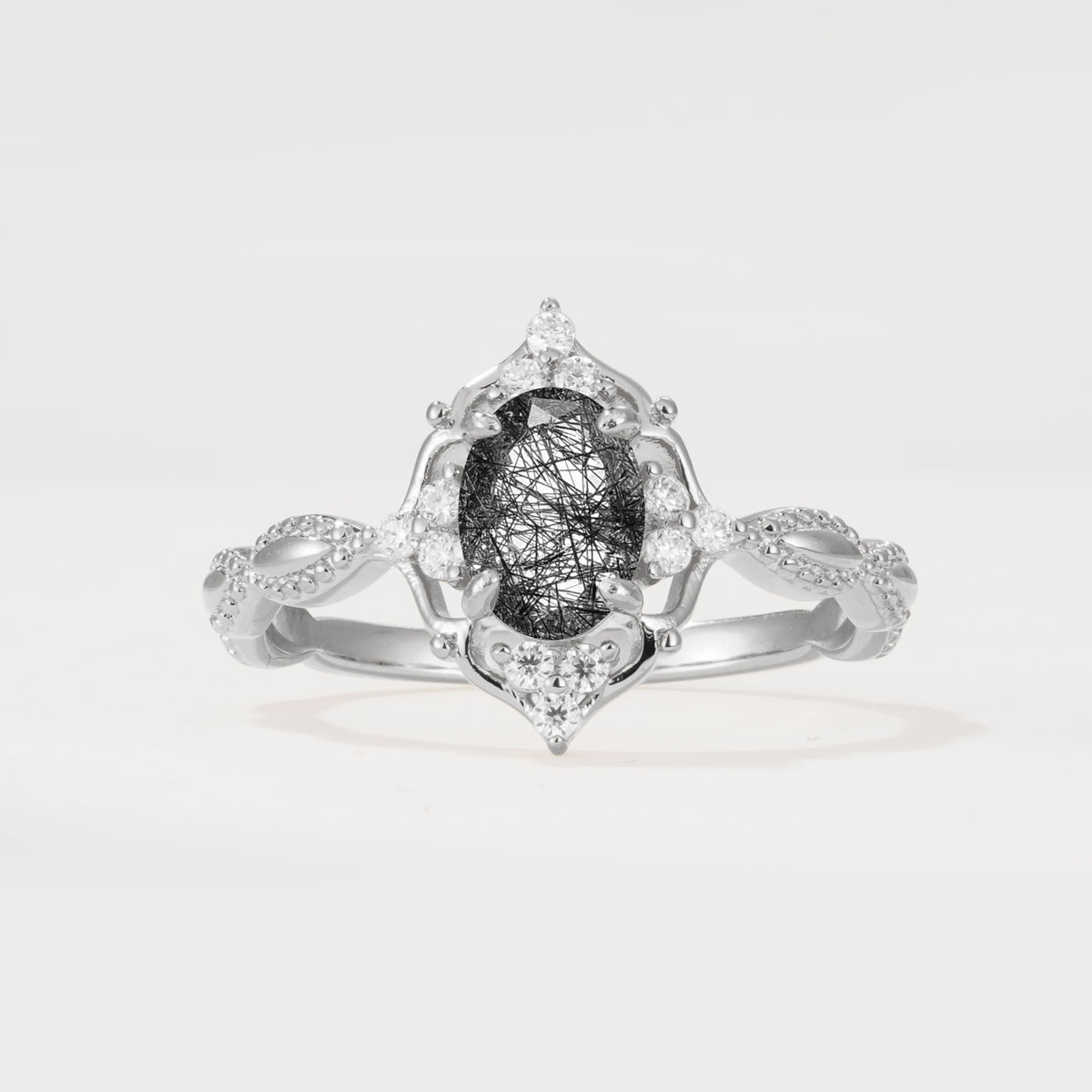 ML07059 Black Rutilated Quartz Ring - Additional view
