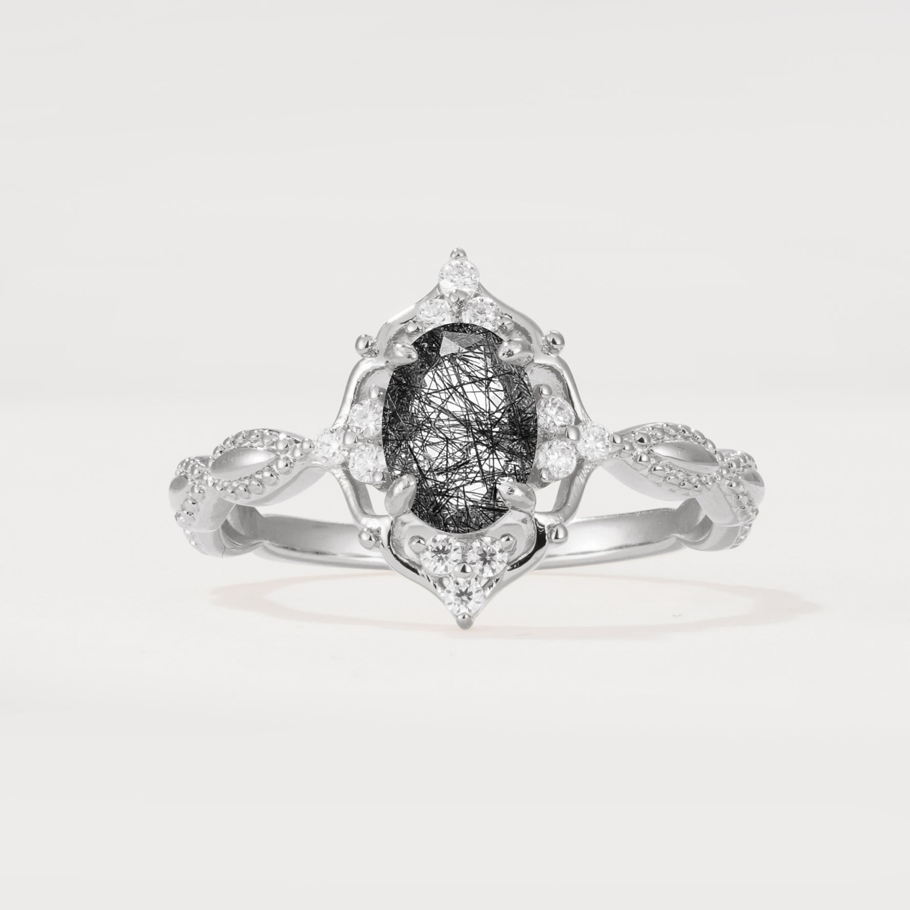 ML07059 Black Rutilated Quartz Ring - Additional view