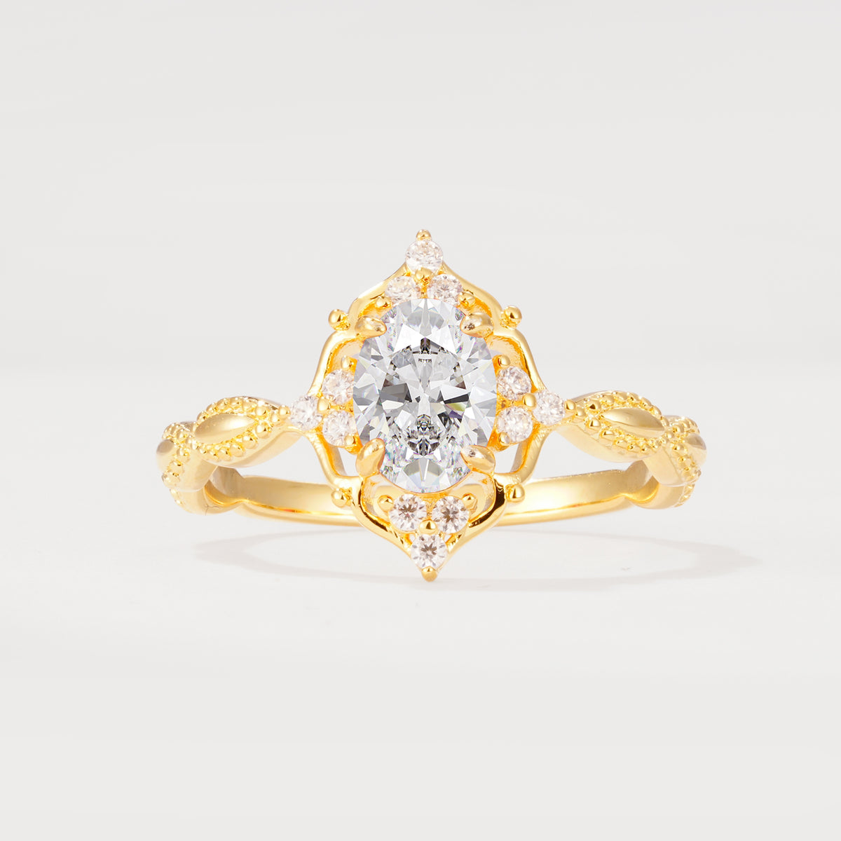 ML07059 Moissanite Ring - Yellow-Gold