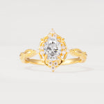 ML07059 Moissanite Ring - Yellow-Gold