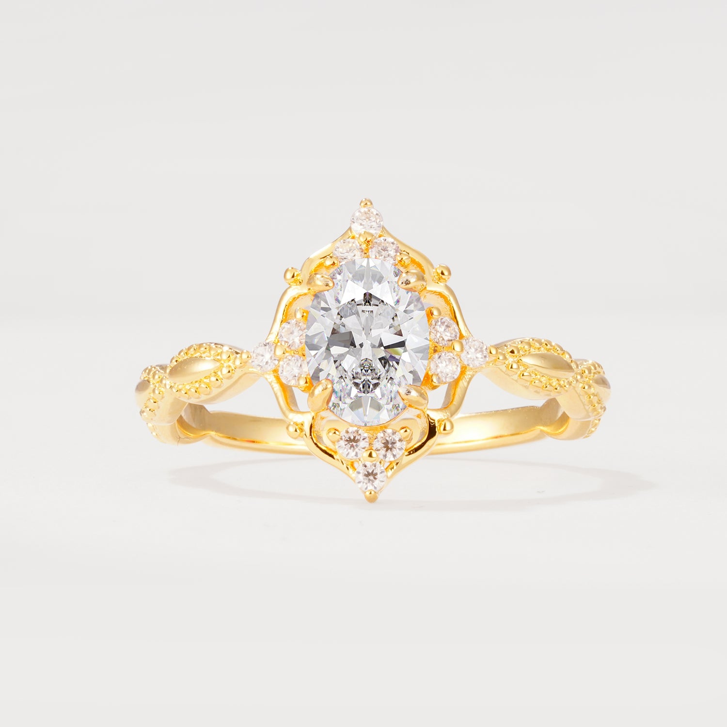 ML07059 Moissanite Ring - Yellow-Gold