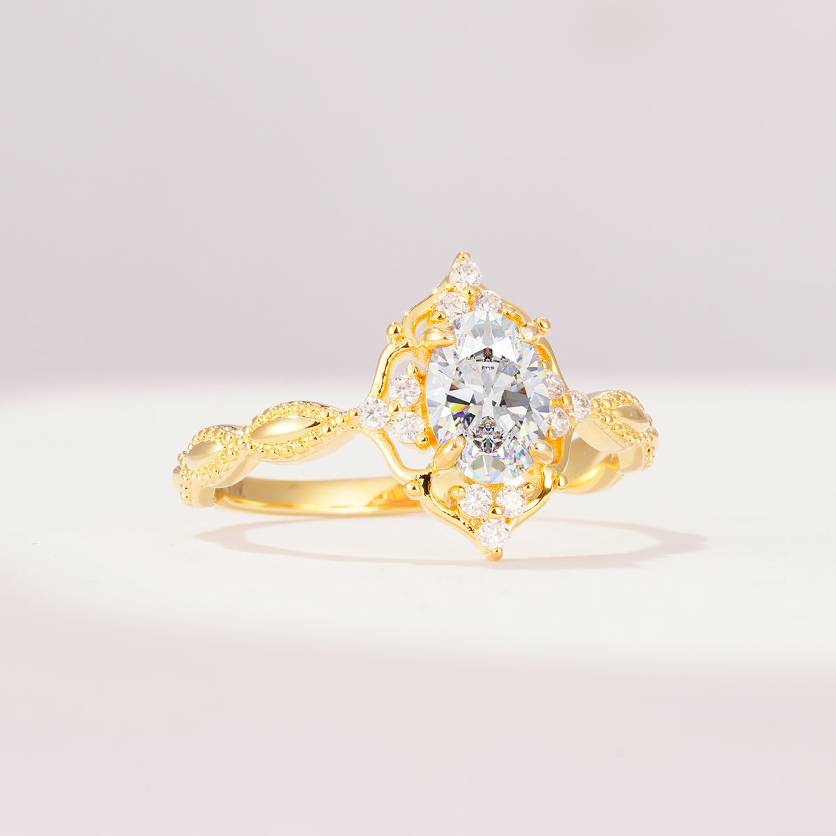 ML07059 Moissanite Ring - White-Gold