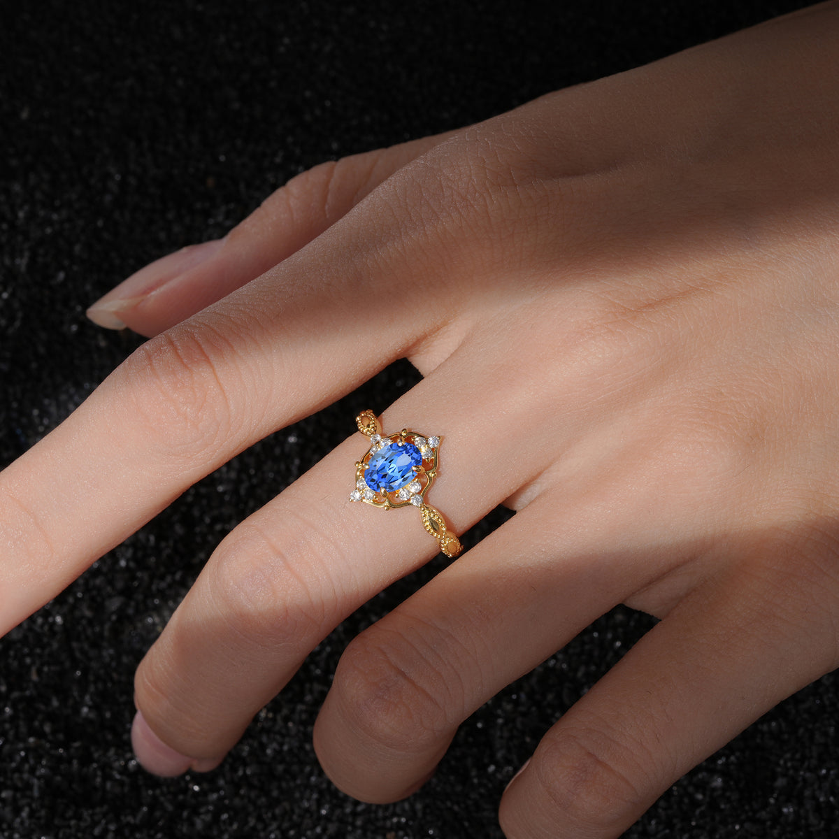 ML07059 Sapphire Ring - Rose-Gold