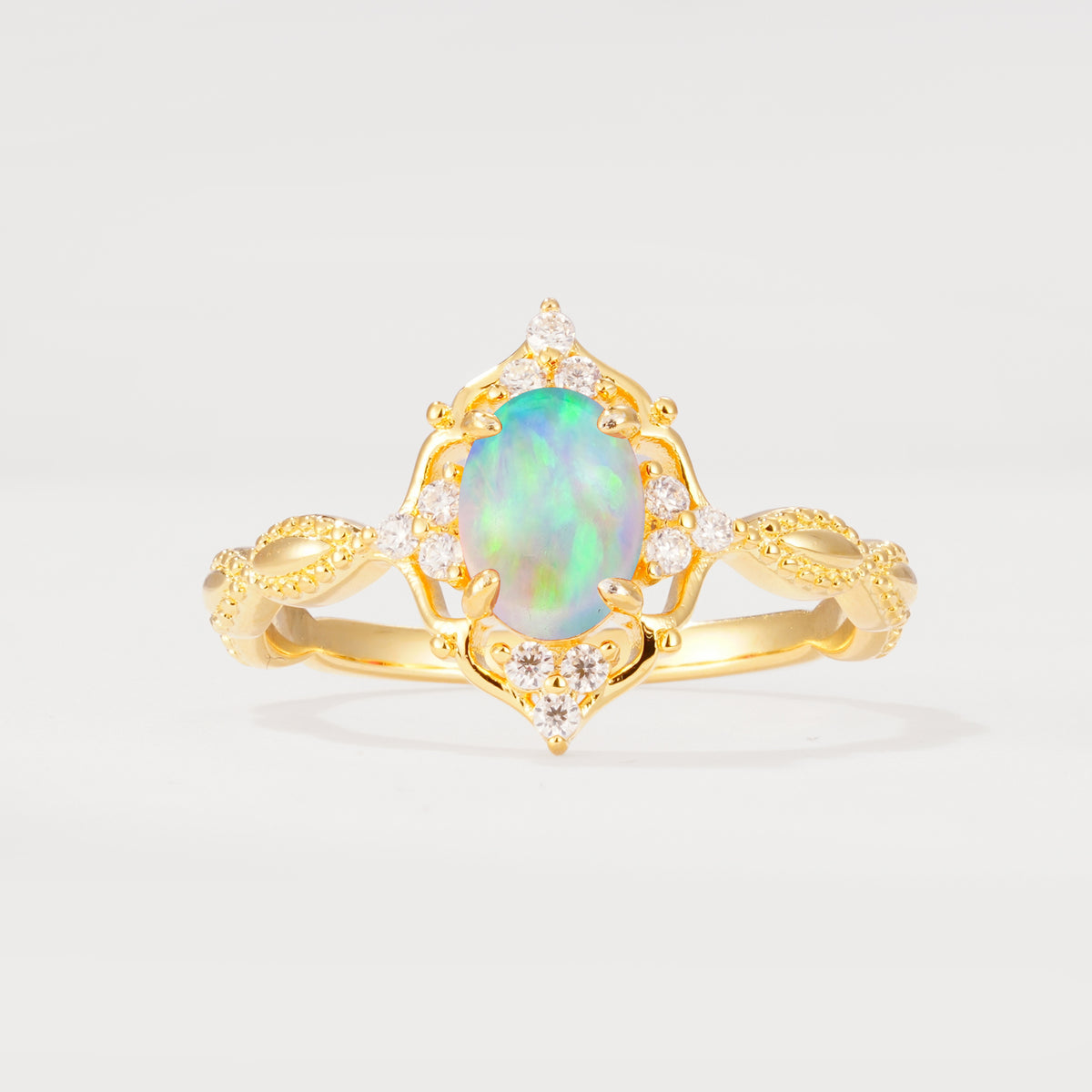 ML07059 Fire Opal Ring - Yellow-Gold