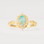 ML07059 Fire Opal Ring - Yellow-Gold