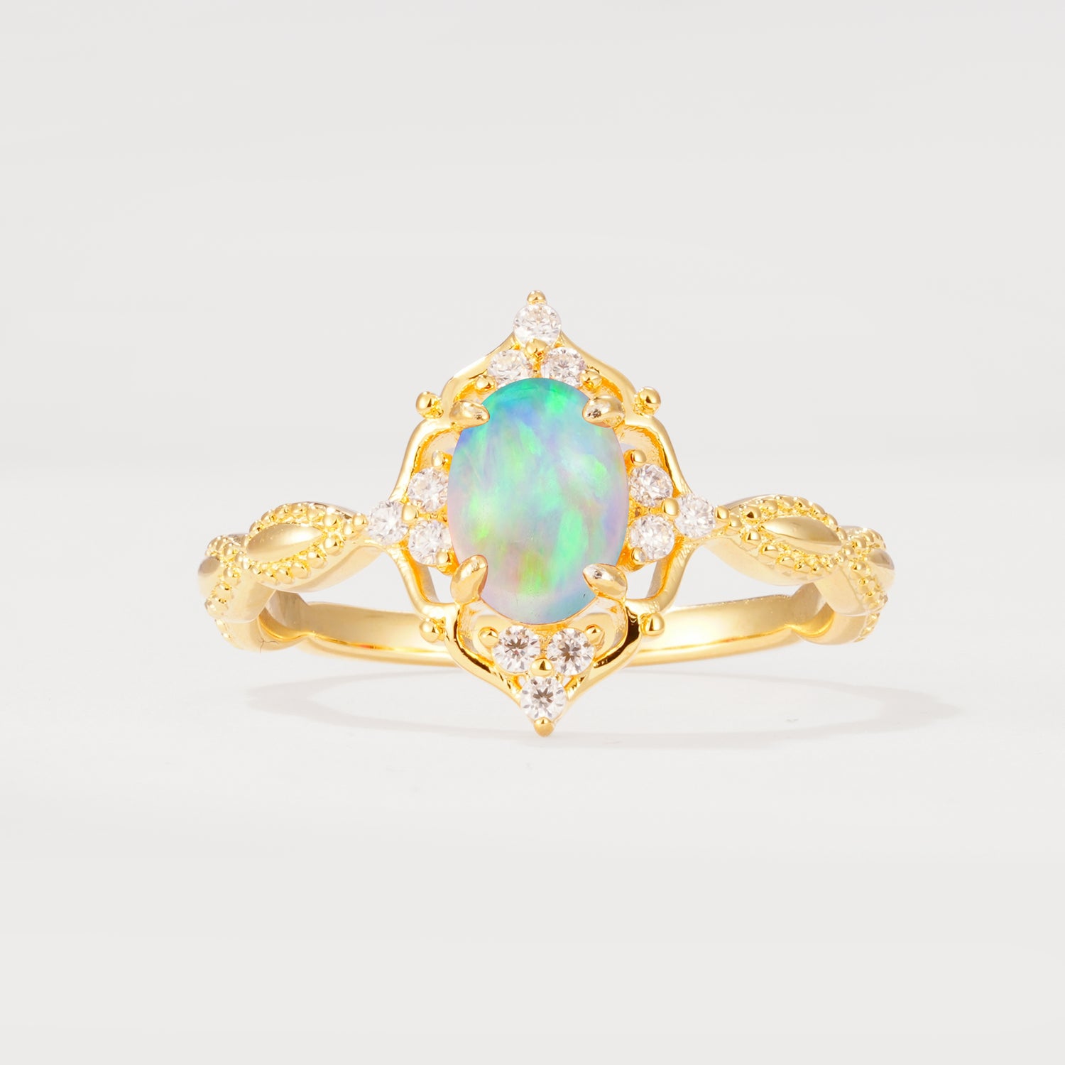 ML07059 Fire Opal Ring - Yellow-Gold