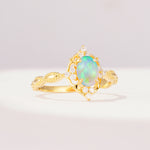 ML07059 Fire Opal Ring - White-Gold
