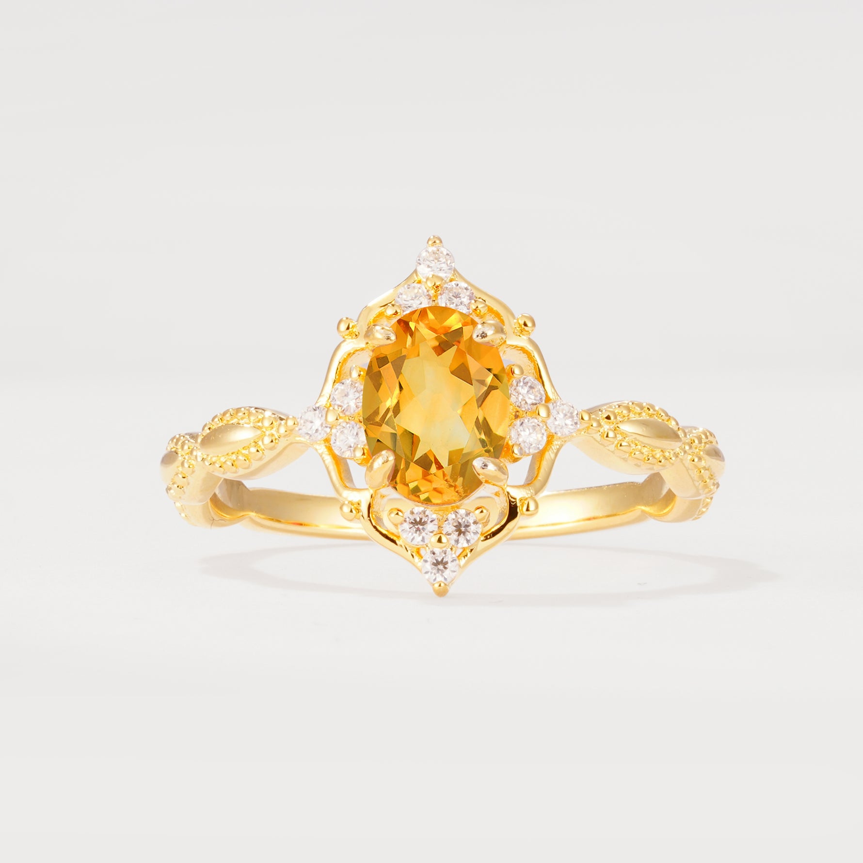 ML07059 Citrine Ring - Yellow-Gold