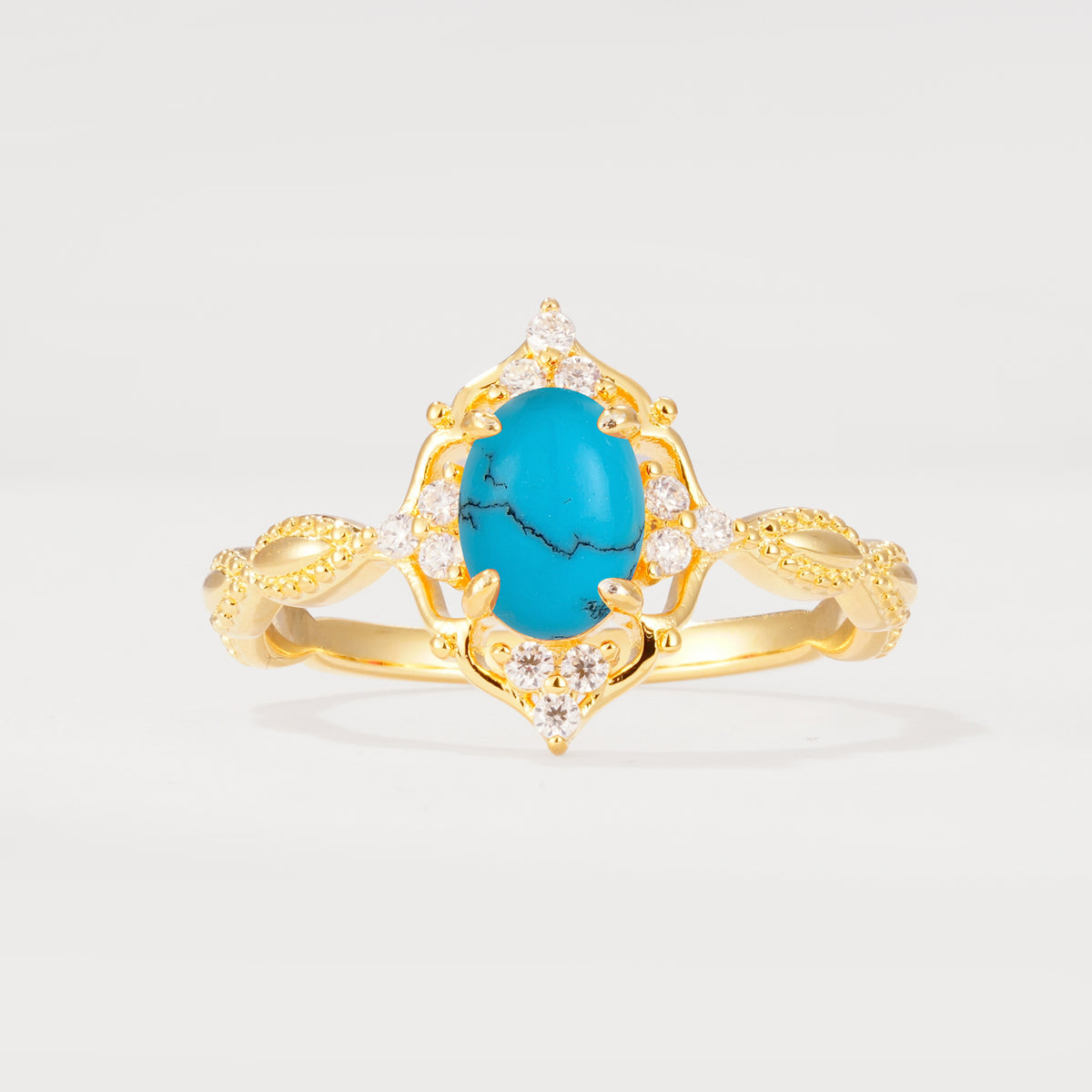 ML07059 Turquoise Ring - Yellow-Gold