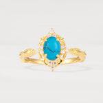 ML07059 Turquoise Ring - Yellow-Gold