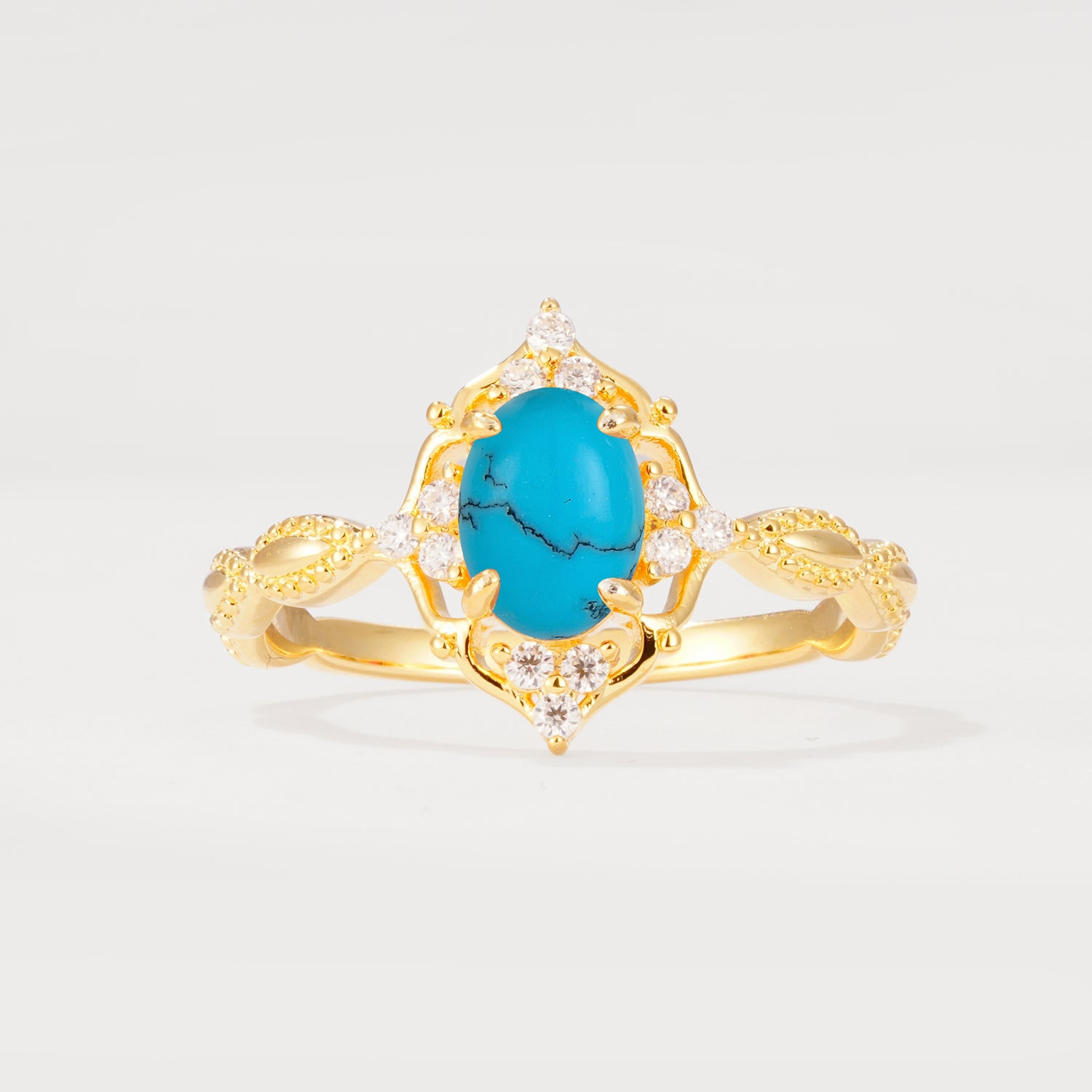ML07059 Turquoise Ring - Yellow-Gold