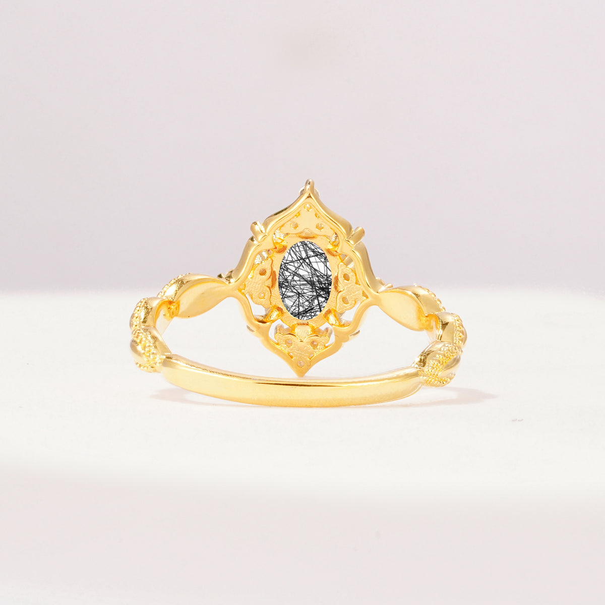 ML07059 Black Rutilated Quartz Ring - Additional view