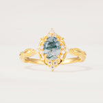 ML07059 Moss Agate Ring - Yellow-Gold
