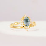 ML07059 Moss Agate Ring - White-Gold