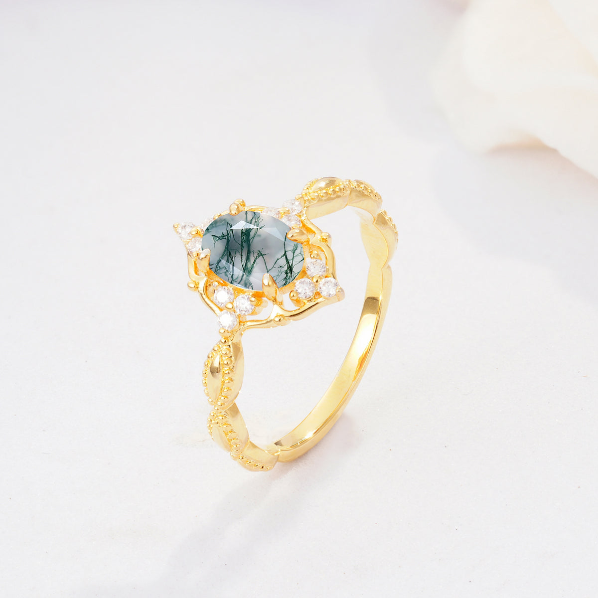 ML07059 Moss Agate Ring - Additional view
