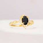 ML07059 Black Onyx Ring - White-Gold