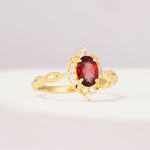 ML07059 Garnet Ring - White-Gold