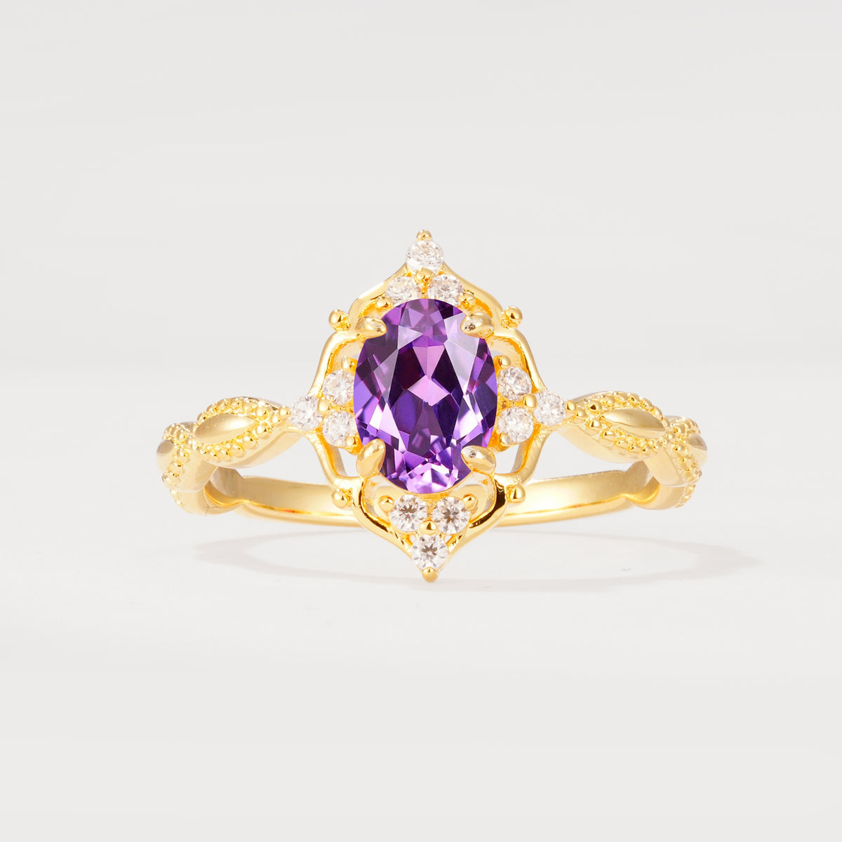 ML07059 Amethyst Ring - Yellow-Gold