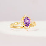 ML07059 Amethyst Ring - White-Gold