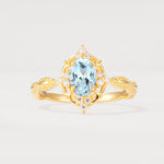 ML07059 Aquamarine Ring - Yellow-Gold