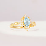 ML07059 Aquamarine Ring - White-Gold