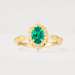 ML07059 Emerald Ring - Yellow-Gold