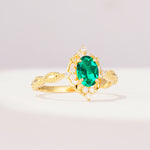 ML07059 Emerald Ring - White-Gold