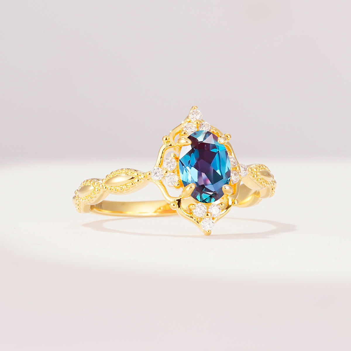 ML07059 Alexandrite Ring - White-Gold