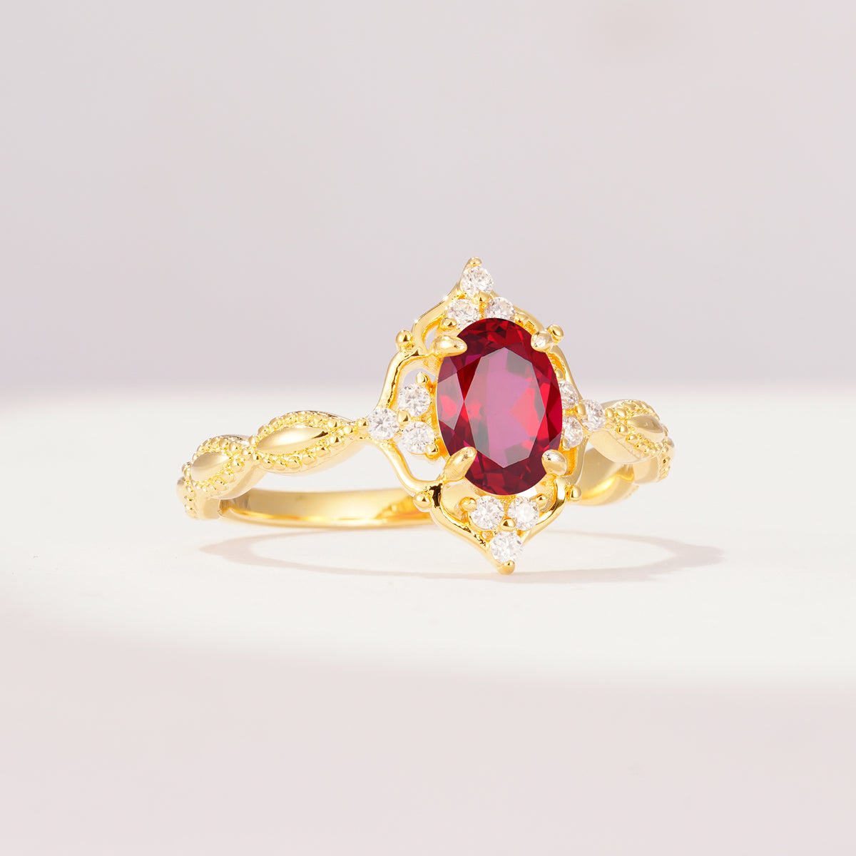 ML07059 Ruby Ring - White-Gold