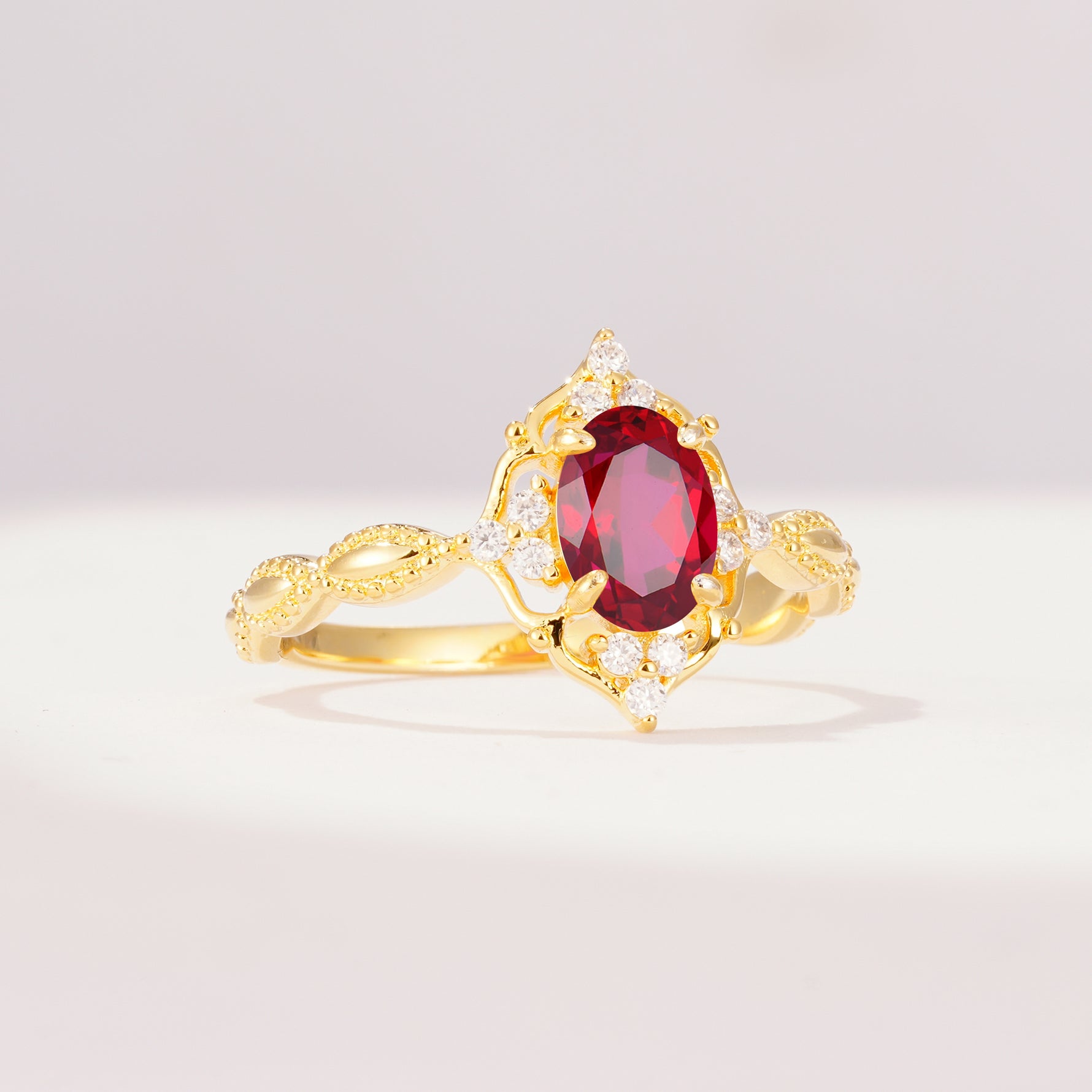 ML07059 Ruby Ring - White-Gold