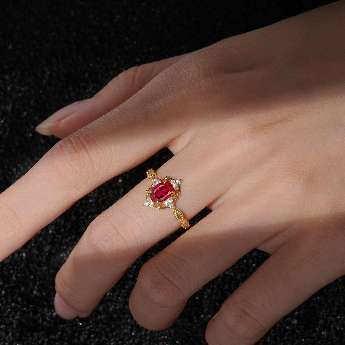 ML07059 Ruby Ring - Rose-Gold