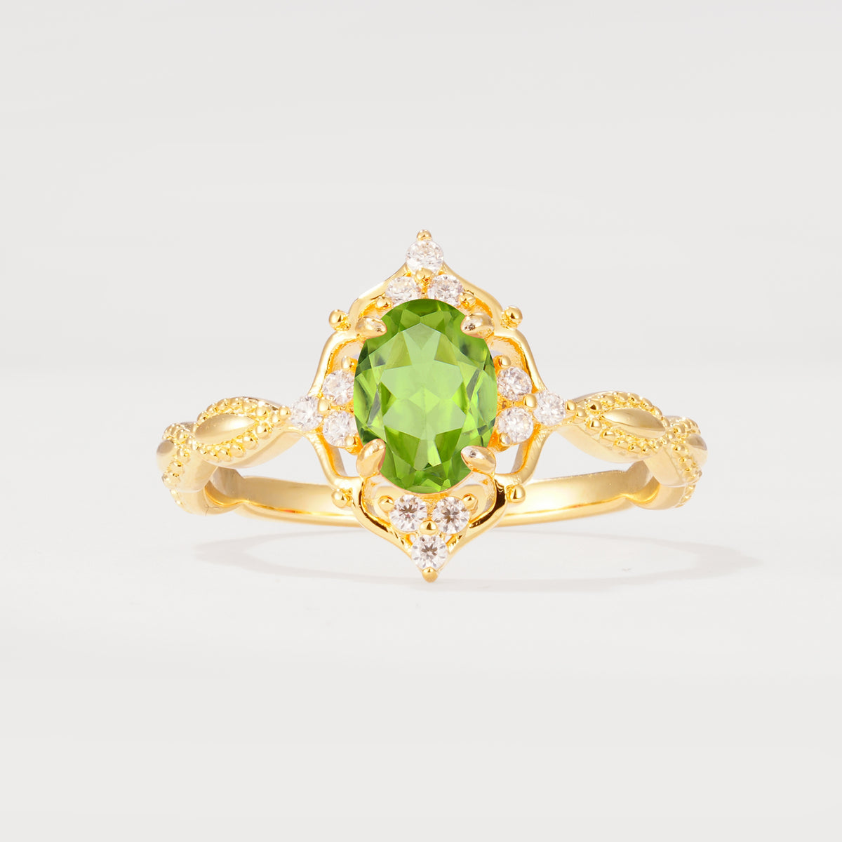 ML07059 Peridot Ring - Yellow-Gold